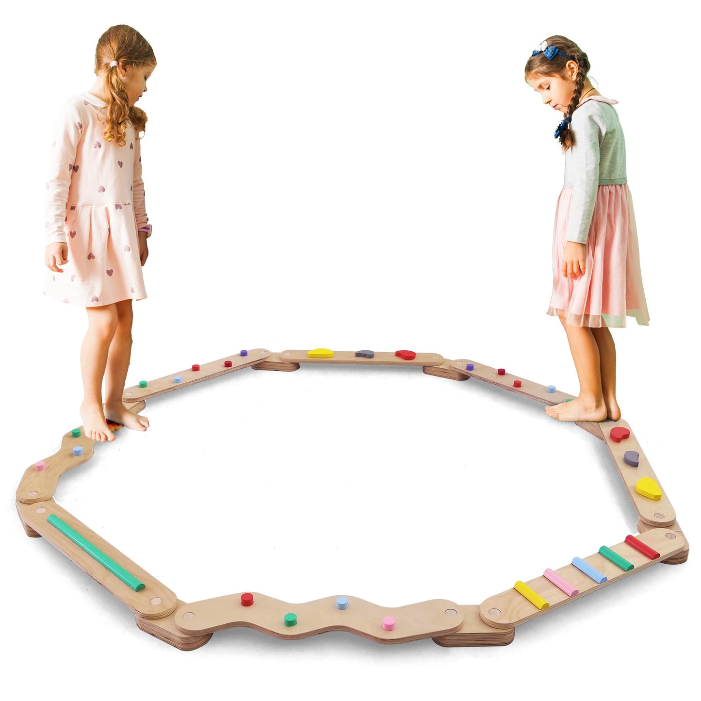 Autirinee 8 Pcs Wooden Balance Beam, Montessori Toy For Kids 3-5, Toddler Balance Beams, Build Coordination And Gross Motor Skil