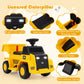 Costzon Ride on Dump Truck, 6V Licensed Caterpillar Ride on Construction Vehicle with Adjustable Dump Bed, Horn & LED Lights, Ki