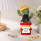 Funny Positive Cactus Crochet Potato Toy, 6.69 Inch With Mustache Knitted Fabric With Encouragement Card Wool Emotional Support Plush Plant Doll For Party Gifts Mexican Cinco De Mayo Carnivals