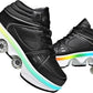Double-Row Deform Wheel Automatic Walking Shoes Invisible Deformation Roller Skate 2 In 1 Removable Pulley Skates Skating Parkou
