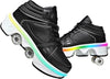 Double-Row Deform Wheel Automatic Walking Shoes Invisible Deformation Roller Skate 2 In 1 Removable Pulley Skates Skating Parkou