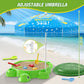 Wee Wonders Turtle Sandbox With Lid & Adjustable Umbrella, Sand Box With Cover Incl 8 Beach Toys, Kids Sand Activity Suit For Se