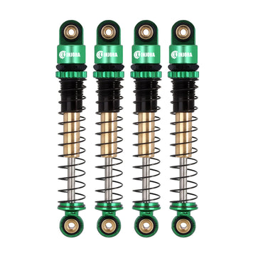 INJORA RC Shocks 43mm Aluminum Threaded Tele Shocks for Scx24 AXI90081 Deadbolt 1/24 Crawler Car,4Pcs(Green)
