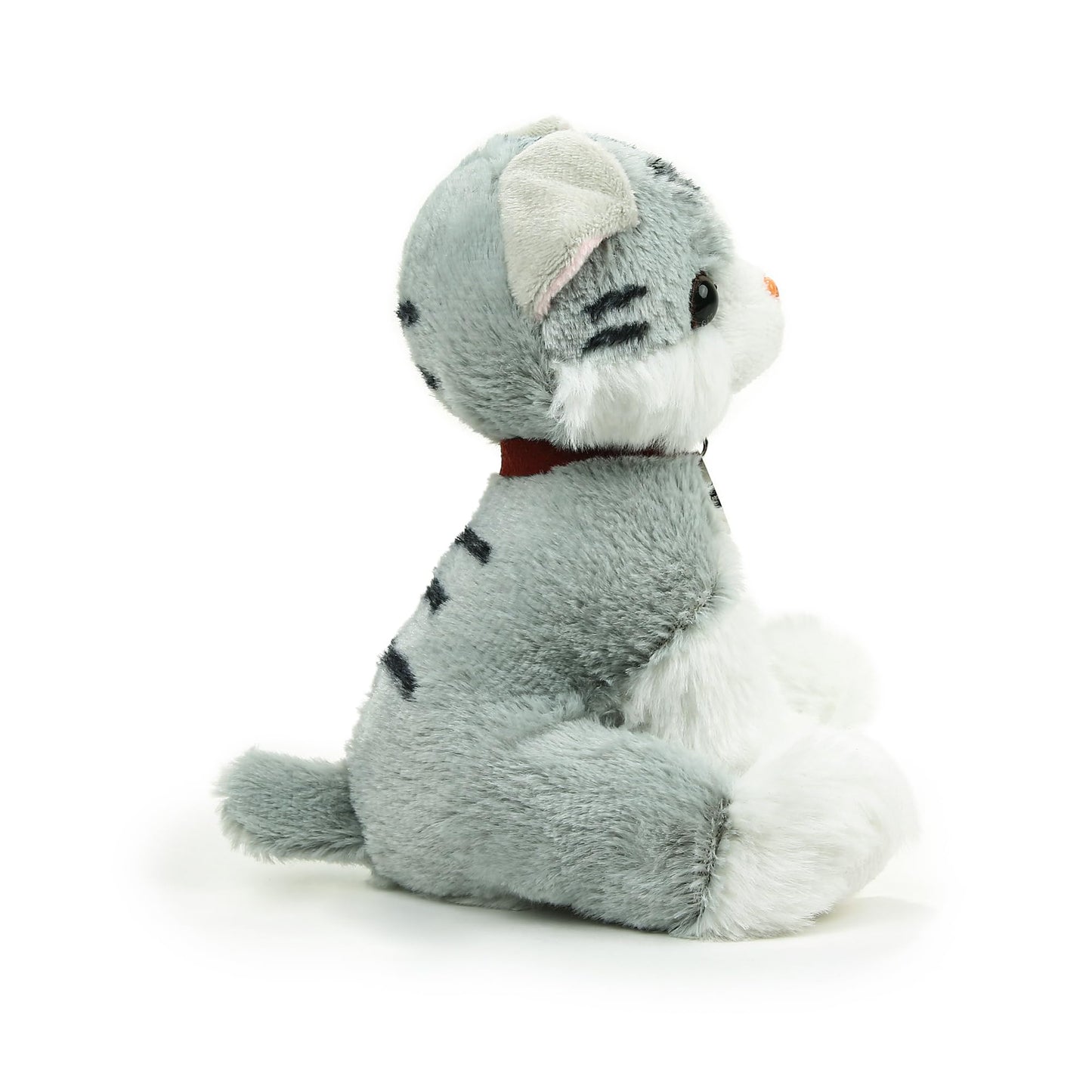 Plushland Realistic Stuffed Cat and Dog Plush PuppyStuffed Animals Plush Toys Collar  Realistic enhanced Pawpal Stuffed Puppy Cats and Dogs Toy for Boys and Girls 8 Inches (Tabby Kitty with Collar)