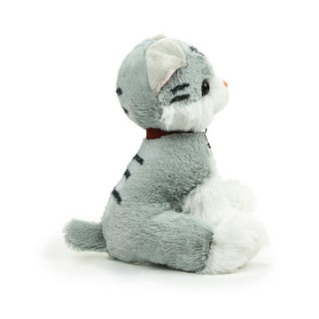 Plushland Realistic Stuffed Cat and Dog Plush PuppyStuffed Animals Plush Toys Collar  Realistic enhanced Pawpal Stuffed Puppy Cats and Dogs Toy for Boys and Girls 8 Inches (Tabby Kitty with Collar)