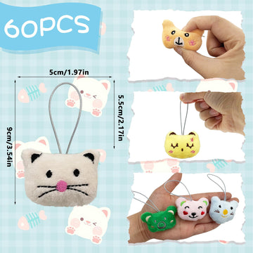 Xipegpa 60 Pcs Mini Animal Plush Toys Set Cute Small Animal Stuffed Toy Keychain For Party Favors Keychain Ornament For Goody Ba