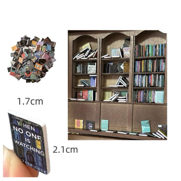 Mini Books for Anxiety Bookshelf, 200/300 PCS Mini Books Model Without Repetition, DIY Crafting, Dollhouse Decor, Accessories Mi