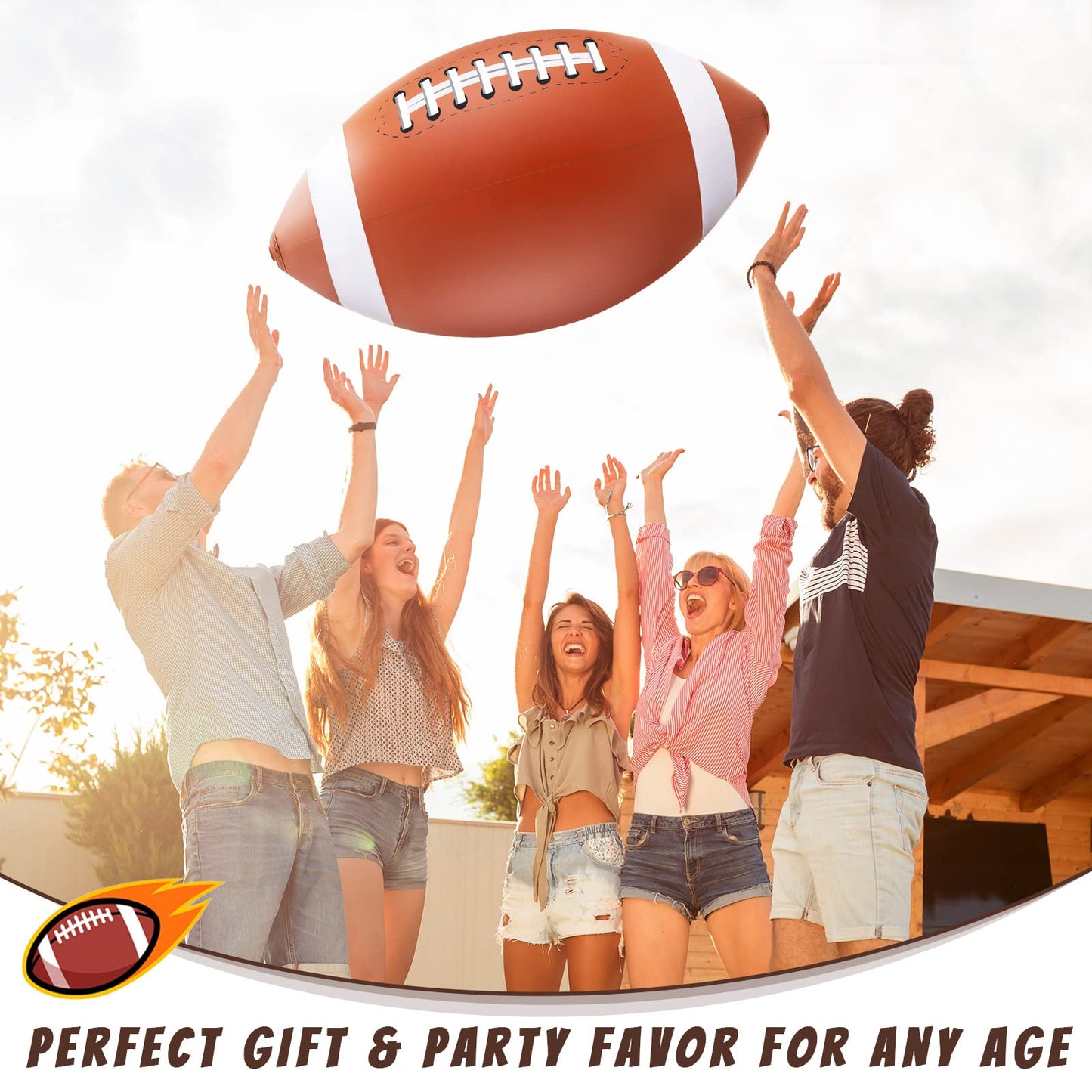 Lewtemi 4 Pcs 27 Inch Giant Inflatable Football Large Inflatable Sports Balls Jumbo Beach Balls For Football Party Favors Decora