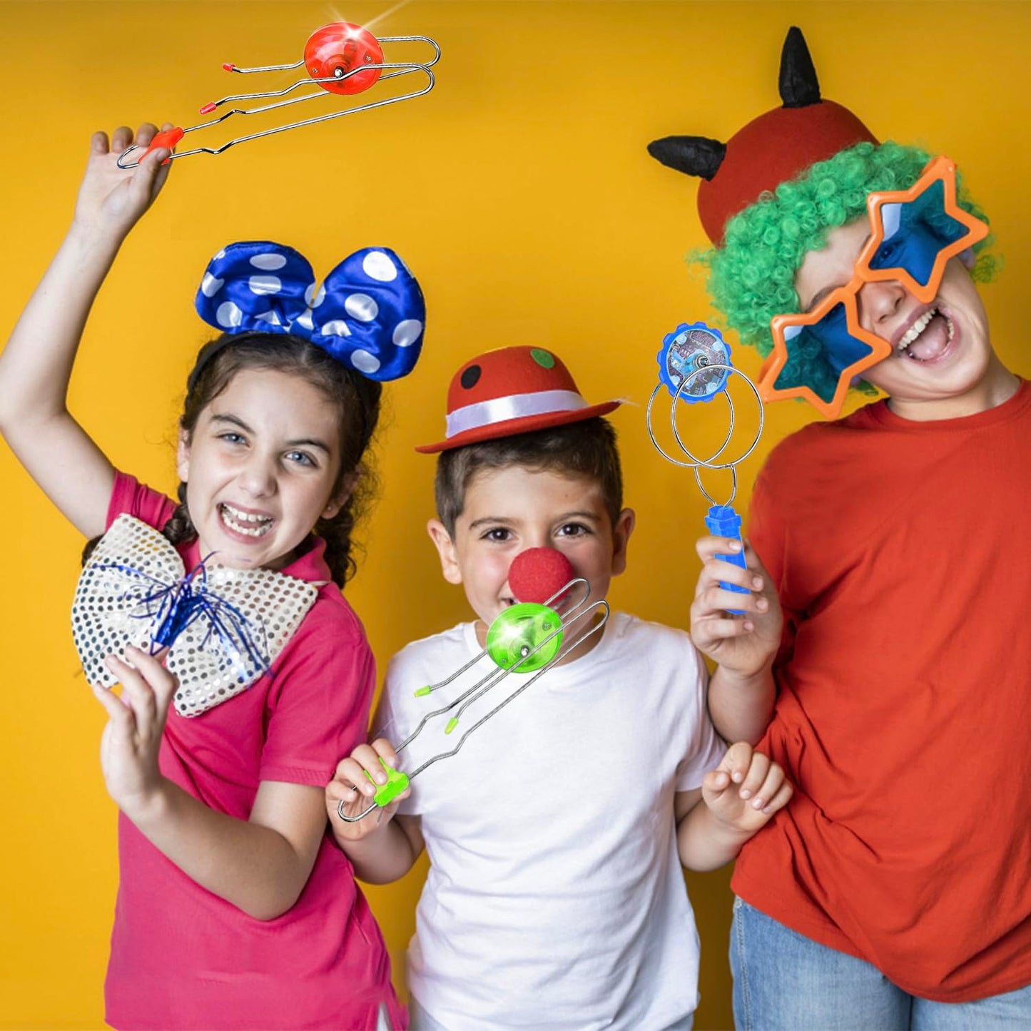 Jishi 3Pcs Light Up Magnetic Gyro Wheel Toys For Kids, Stocking Stuffers For Kids Adults Christmas Glow Party Favors Nostalgia G