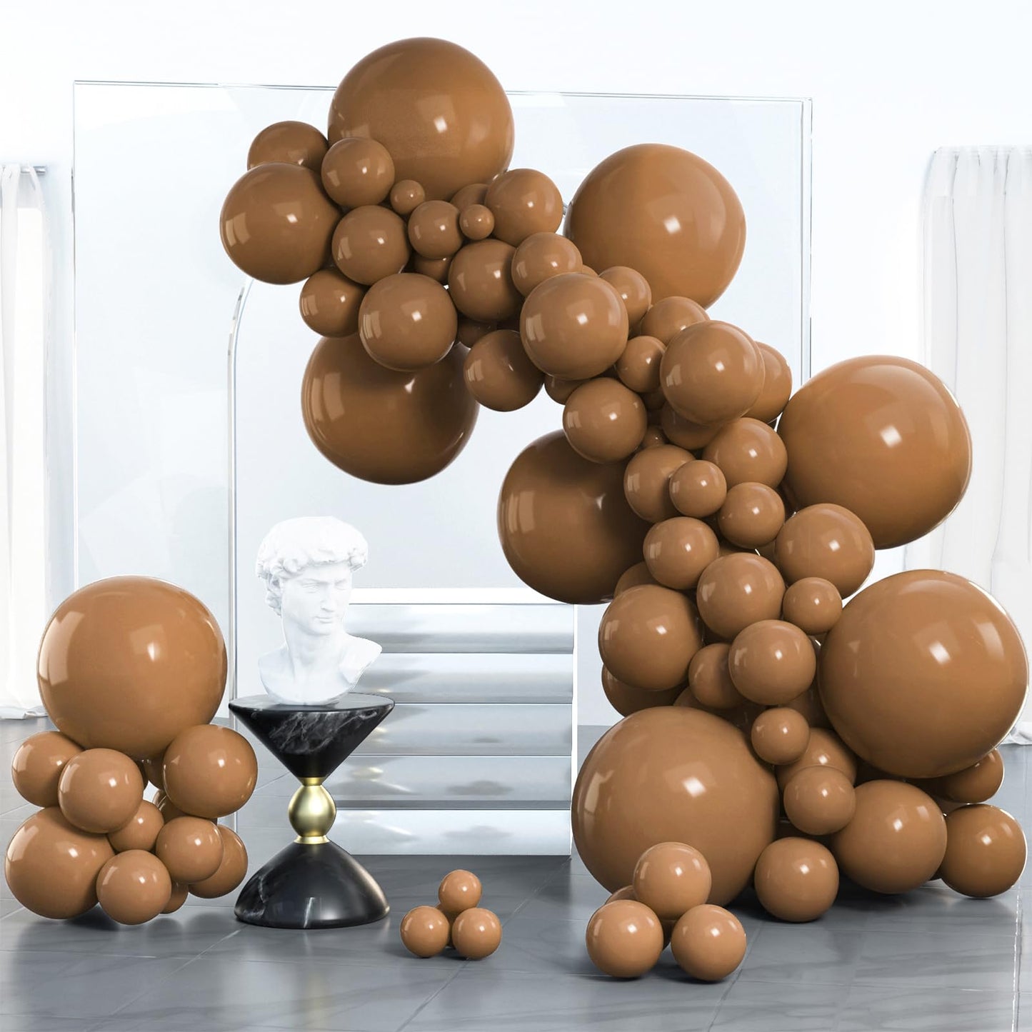 Partywoo Coffee Brown Balloons, 100 Pcs Boho Brown Balloons Different Sizes Pack Of 18 Inch 12 Inch 10 Inch 5 Inch Brown Balloons For Balloon Garland Or Balloon Arch As Party Decorations, Brown-F09