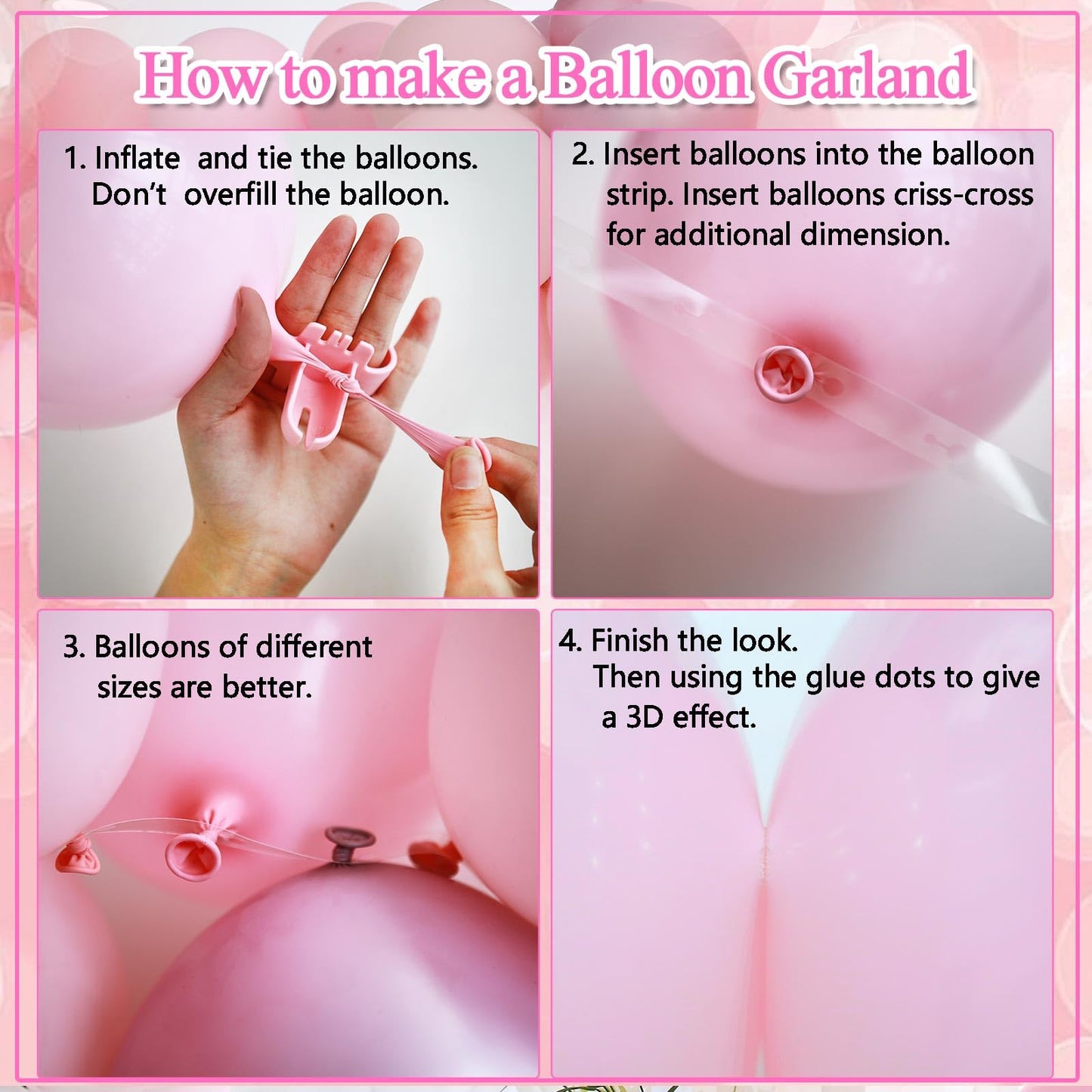 Felice Arts Birthday Baby Shower Balloon Arch Pink And White Different Size Balloons Garland Kit Latex Balloons Silver Chrome Balloons For Wedding Bridal Baby Shower Party Decoration