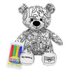 PLUSHOLOGY Color Me Plush Arizona Teddy Bear Stuffed Animal; Color and Wash Over and Over Plush for Kids 3 Years Old to mature-themeds; Child-Safe Washable Markers Included (8.5 Tall When Seated)