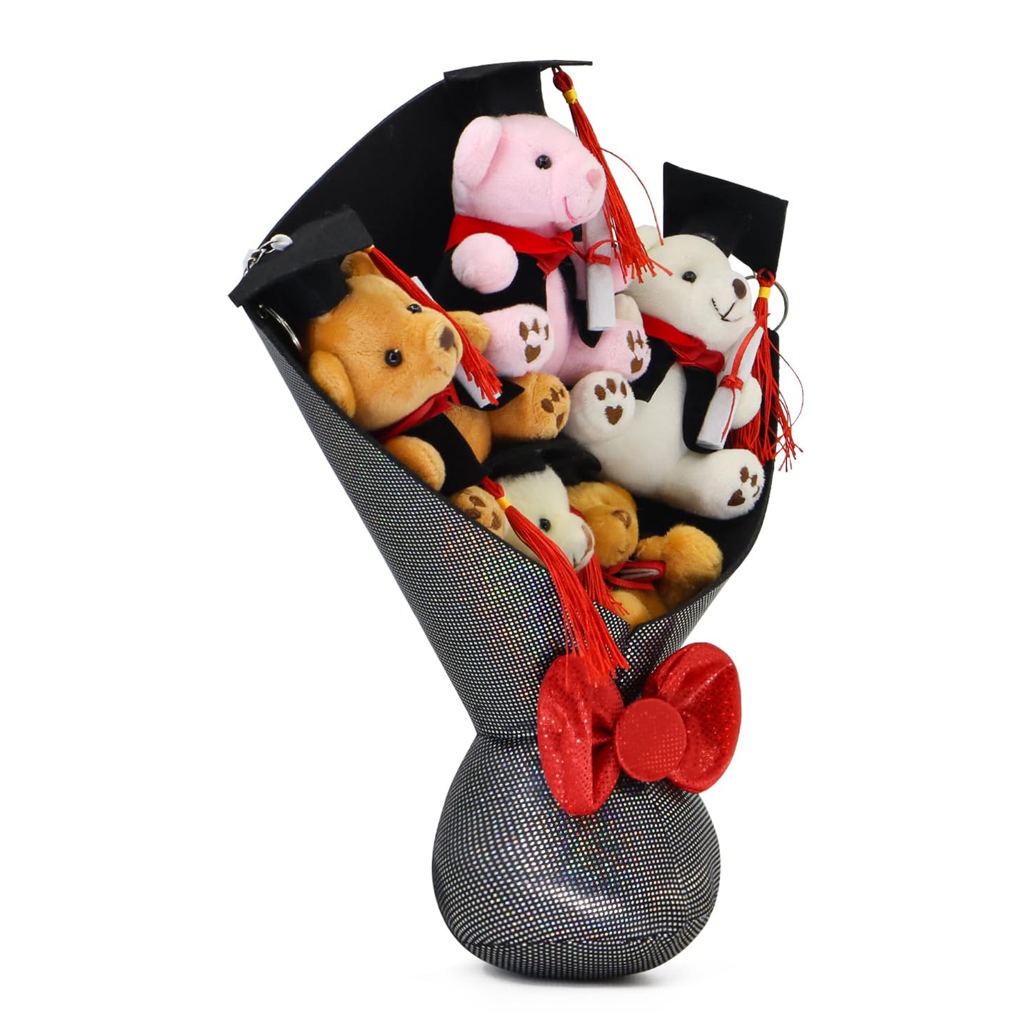 Tiralia Graduation Plush Bouquet - Set Of 5 Adorable Stuffed Animals - Perfect For Graduation Gifts, Commencement Ceremonies, Sc