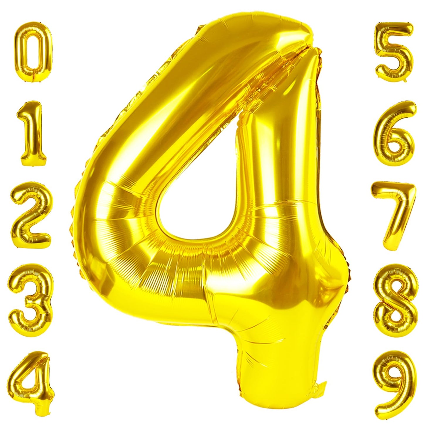 Number Balloon 40 Inch Gold 4 Balloon Graduation Decorations, Number 4 14 24 40 44 45 Large Balloon Birthday Party Decorations,