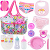 Unicorn Element 13 Pcs Baby Doll Clothes And Accessories - Baby Doll Diaper Bag With Bottle And Feeding Set For Reborn Baby Doll