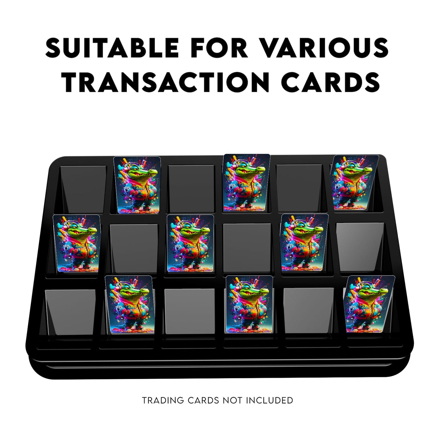 Coolbyl Card Sorting Tray 5Ct - Stackable Trading Card Organizer Display Case, 18-Cell Organize And Sort Tcg Cards, Durable And