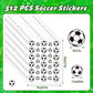 JUMELON 512 Pcs Sports Stickers for Kids - Water-Repellent, Self-Adhesive Soccer Ball Stickers for Water Bottles, Scrapbooks, Sp
