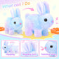 Catchcute Plush Bunny Easter Toys For Kids,Interactive Bunny With Sounds,Can Walk And Wag Tail With Remote Control Leash,Easter