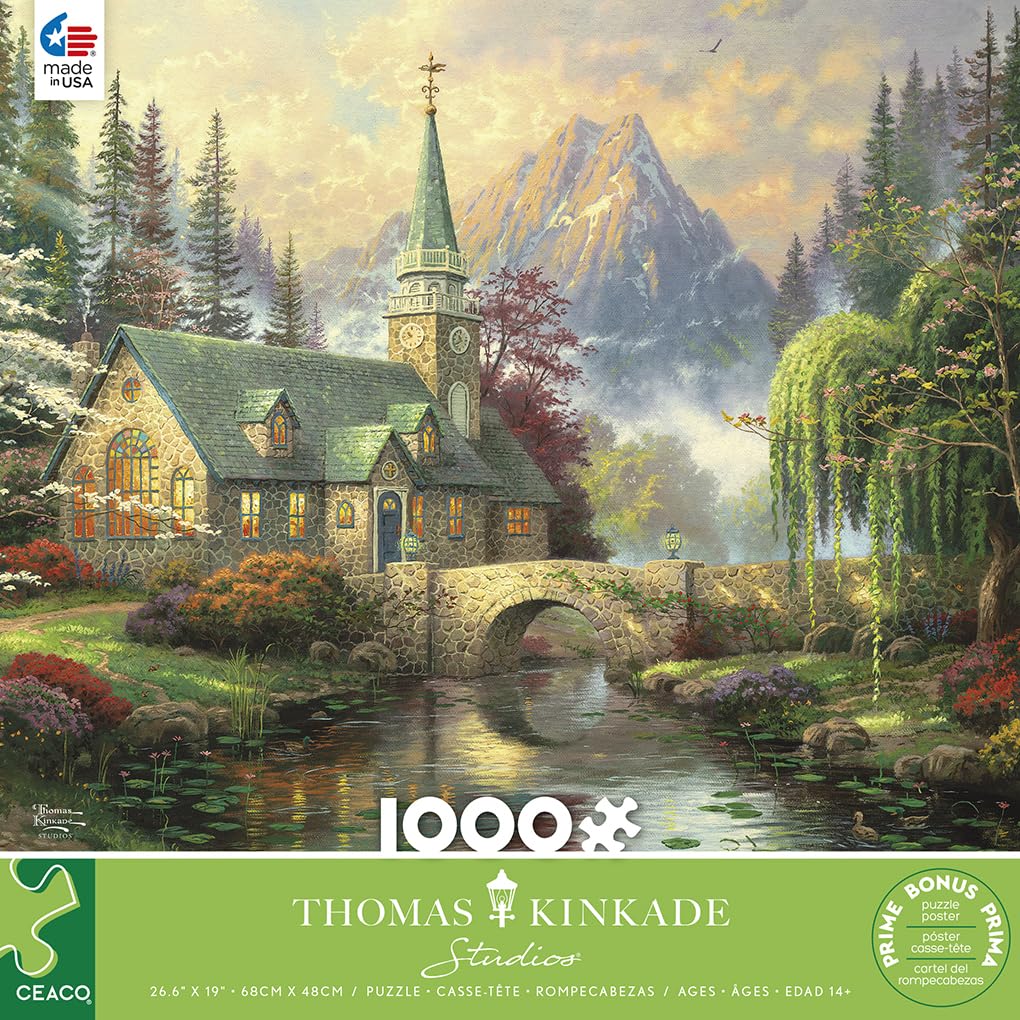 Ceaco - Thomas Kinkade - Dogwood Chapel - 1000 Piece Jigsaw Puzzle