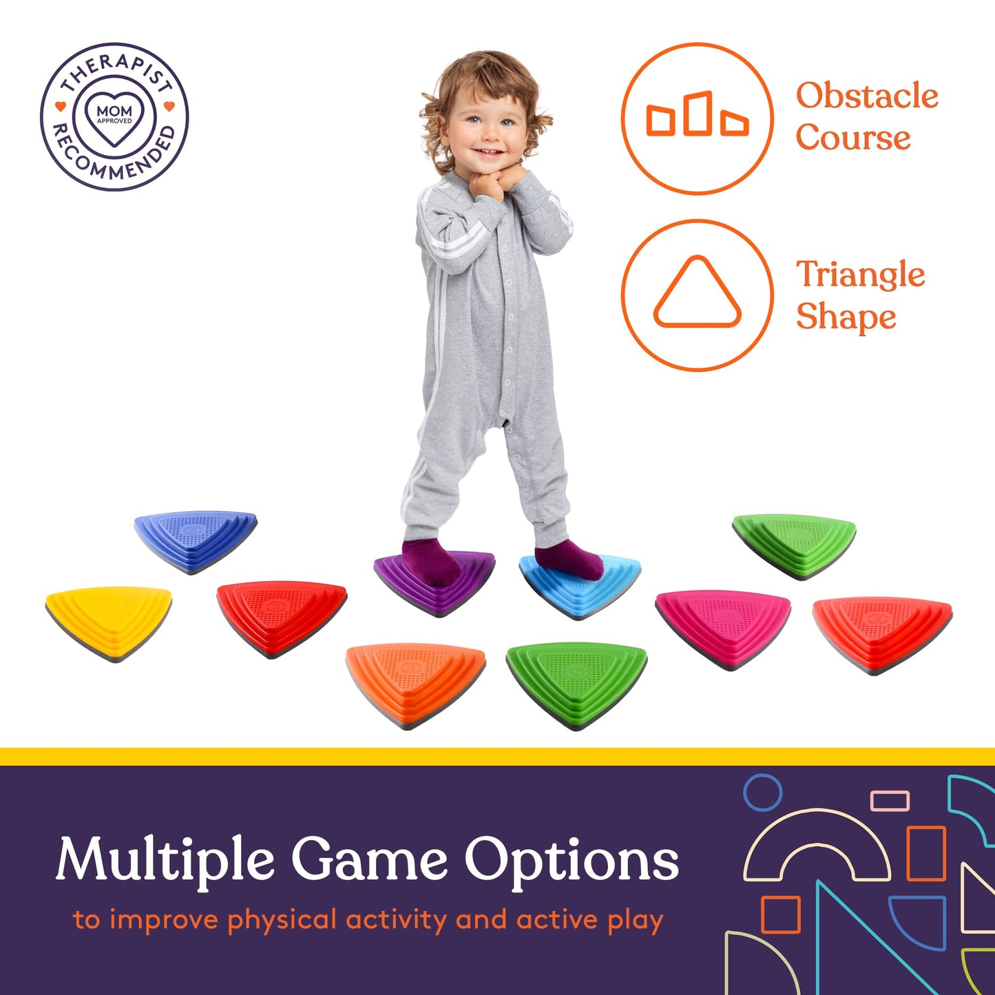 Special Supplies 10 Stepping Stones For Kids Indoor And Outdoor Balance Blocks Promote Coordination, Balance Strength Child Safe
