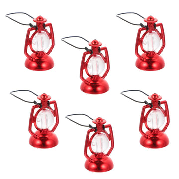 Toddmomy Mini Dollhouse Lantern 6Pcs Mini Kerosene Lamp Miniature Lantern Micro Landscape Ornament For Dollhouse Accessories