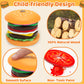 Jumlys Montessori Toys For 2, 3, 4, 5, Year Old, Wooden Burger Stacking Toys, Fine Motor Toys For Kids Boys Girls, Ideal Prescho