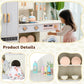 Ktaxon Wooden Play Kitchen For Kids, Pretend Kitchen Playset With Toy Double-Door Refrigerator, Storage Space & Cooking Set Acce