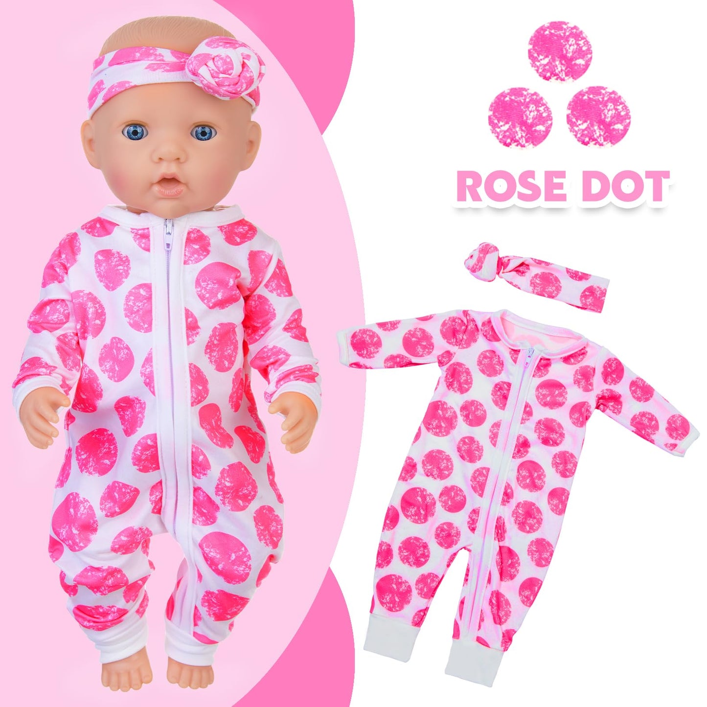 Unicorn Element 5 Sets 14-18 Inch Baby Doll Clothes Outfits Casual Wear For 17 Inch Baby Doll 10 Pcs Girl Doll Clothes And Headbands For 15-18 Inch Doll
