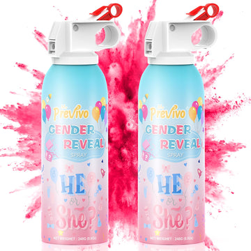 Previvo Gender Reveal Fire Extinguisher Set - 2 Pcs Pink Gender Reveal Smoke Spray - 100% Biodegradable Party Supplies- For Memo
