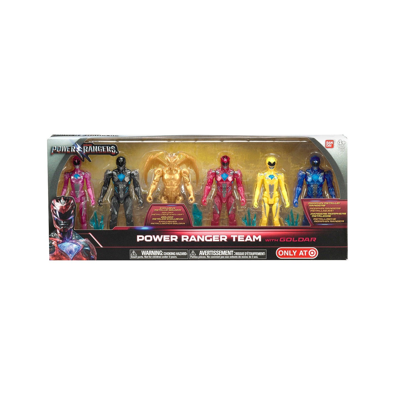 Bandai Collectible Power Rangers Team 6-Piece Set With Exclusive Metallic Goldar