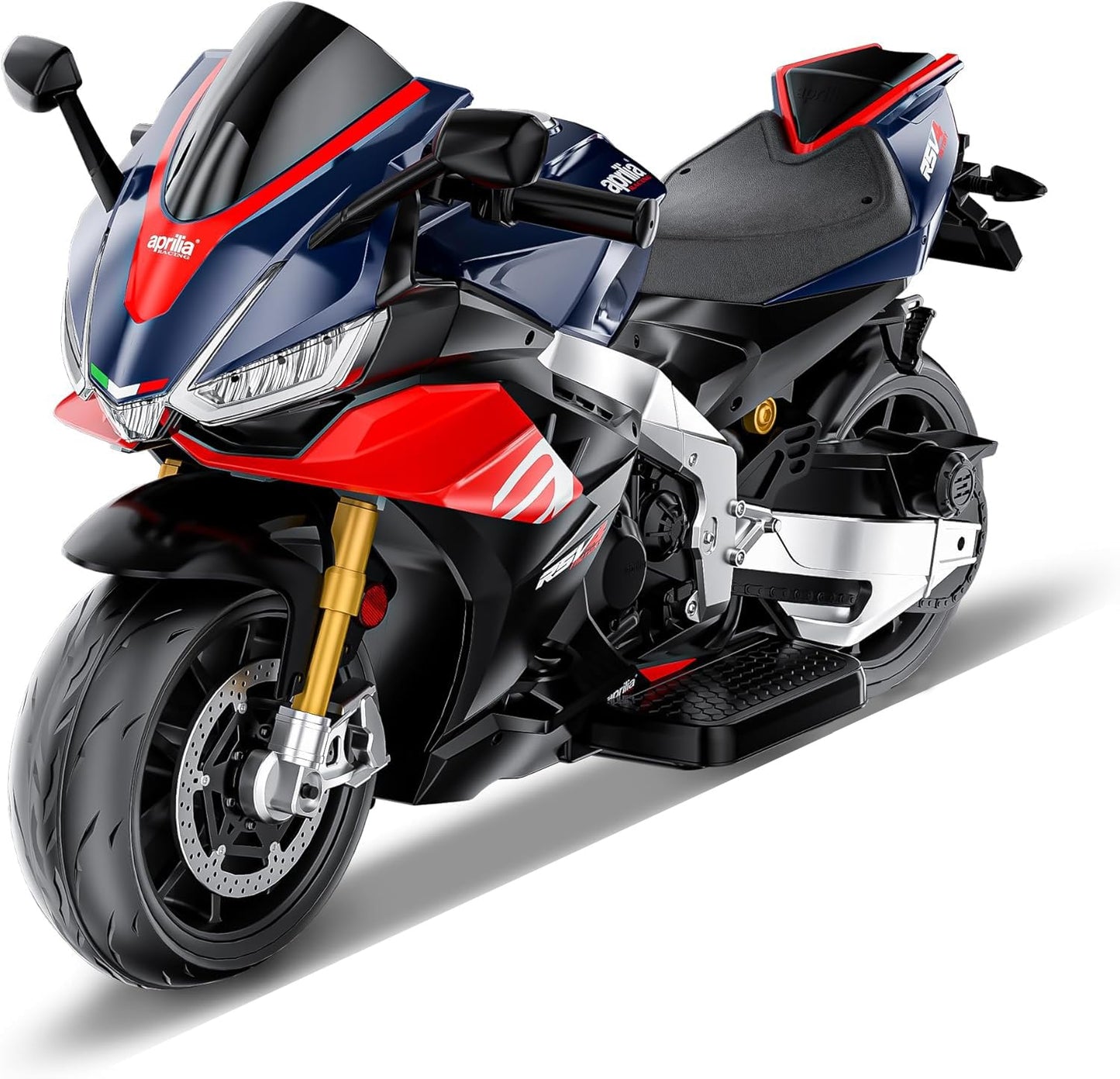 TCARAIWEN Aprilia Licensed 24V Kids Electric Motorcycle, Speed Up to 15mph Ride-On Motorcycle, Key Switch and Mp3 (24V Brushless
