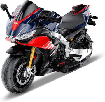 TCARAIWEN Aprilia Licensed 24V Kids Electric Motorcycle, Speed Up to 15mph Ride-On Motorcycle, Key Switch and Mp3 (24V Brushless