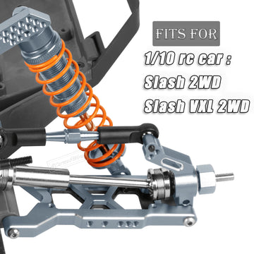 Rcarmubwow Rc Upgrades Part For 1/10 Slash 2Wd,Slash 2Wd Vxl,Alloy Aluminum Front Rear Suspension Arms,Front Steering Block,Rear