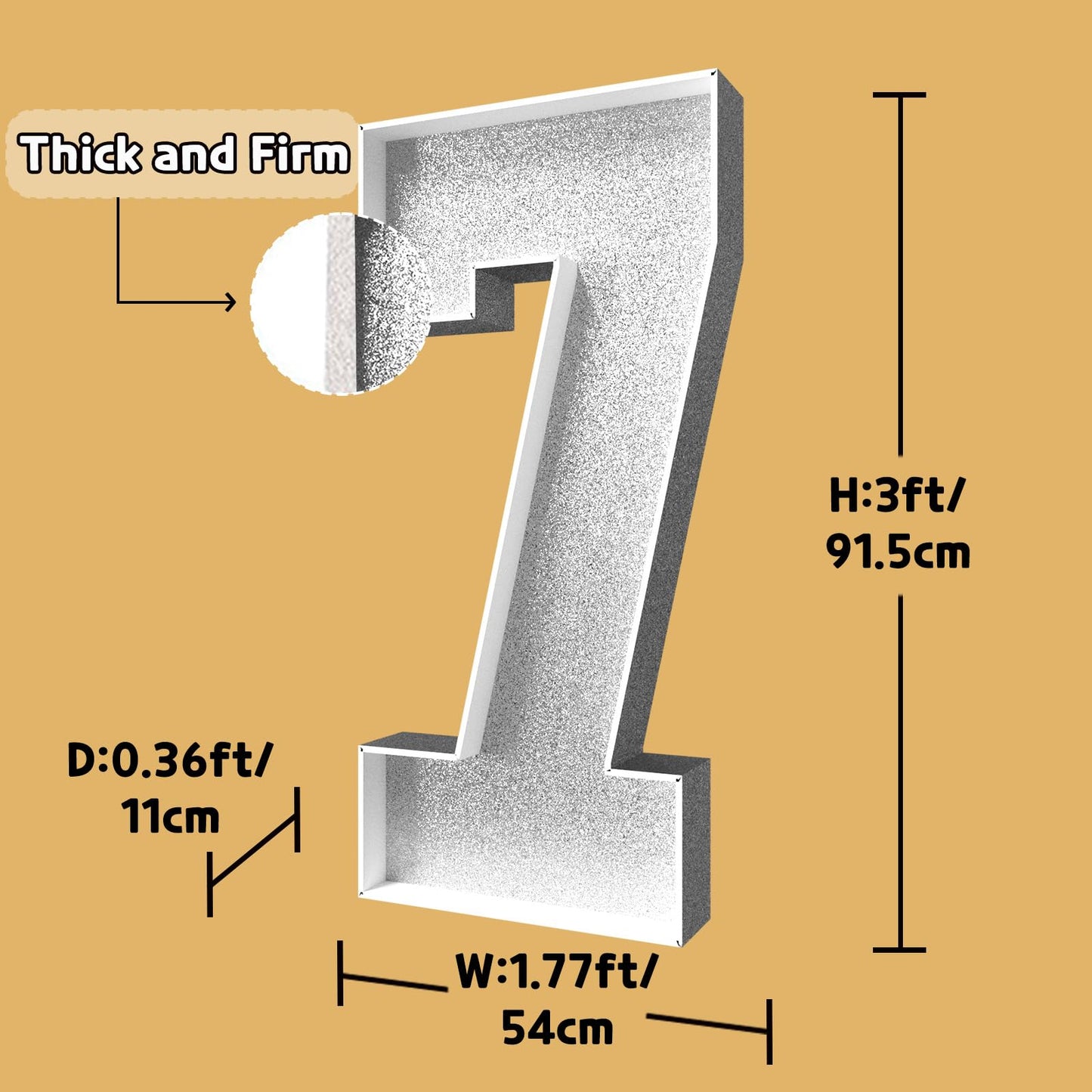 Imprsv 3Ft Silver 70Th-Birthday Decorations Numbers: 70Th Birthday Party Anniversary Decorations Large Light Up Numbers 70 For M