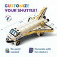 DIY Build Your Own Space Shuttle Toy Model - Wooden Kit w/Stickers - Kids Wood Building Kit for Boys & Girls - Toy Spaceship Ste