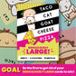 Taco Cat Goat Cheese Pizza Card Game - Large Edition for 2-8 Players, Easy 10 Min Rounds, Multicolor, Cardboard