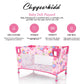 Chyyeerkidd Toy Baby Doll Crib For 18'' Dolls, Cute Pink Heart Designed Baby Doll Bed With Carry Bag, Toy Crib Doll Furniture Fo