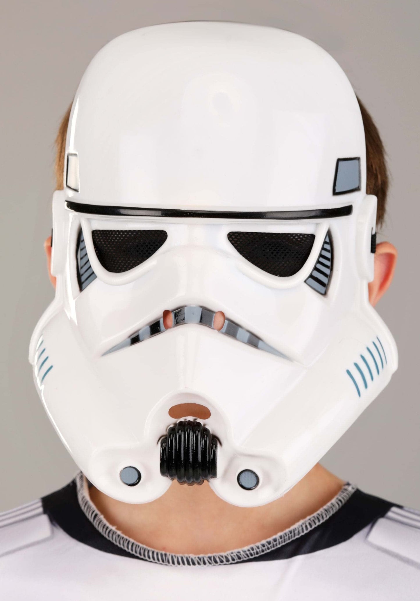 Star Wars Stormtrooper QUALUX Costume (Child) - Qualux Jumpsuit with 3D Half Mask - Size Large White