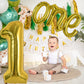 TONIFUL 40 Inch Giant Gold Number 1 Balloon,Mylar Foil Script Cursive Letter 1 Balloon Banner for Boys Girls Kids First Birthday