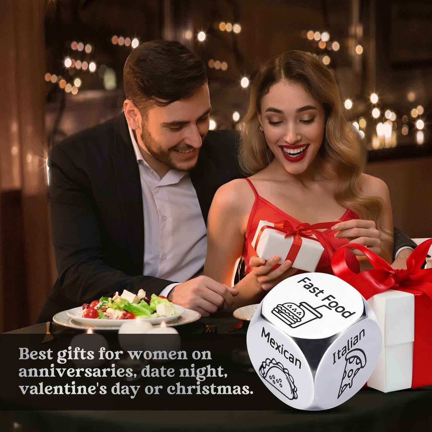 Stocking Stuffers for Women Men Adults, Date Night Food Dice, Birthday Gifts for Women Mens Gifts, Gifts for Men Women Anniversa