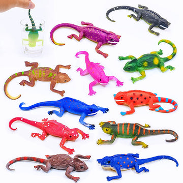 ChuburD 10PCS Lizard Figurines, Color Changing Chameleon Toy, Small Rubber, Various Colors, Model XY-10, Ideal for Kids 3+ and Goodie Bags