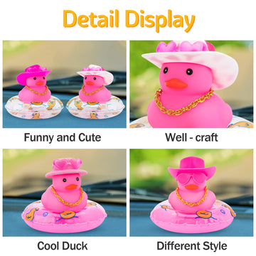 Wonuu Car Accessories Rubber Ducks Dashboard Decorations Rubber Duck Pink Accessories Dashboard Duck Car Decorations Car Ducks For Dashboard Car Duck Car Dashboard Decorations, Rpg#Pink-Pink&Clear