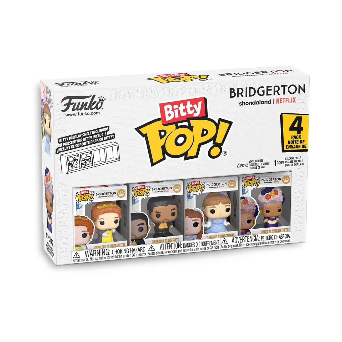 Funko Pop! Bitty: Netflix - Daphne Bridgerton, Queen Charlotte, Penelope Featherington, and Simon Basset - Bridgerton Collectabl