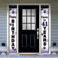 LASKYER Happy 41st Birthday Decorations,41st Purple Balloon Birthday Theme Door Hanging Banner Sign,41 Years Old Bday Party Supp