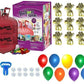 Blue Ribbon, Helium Tank With 50 Balloons And White Ribbon + 12 Gold Balloon Weights + Plus Balloon Tying Tool