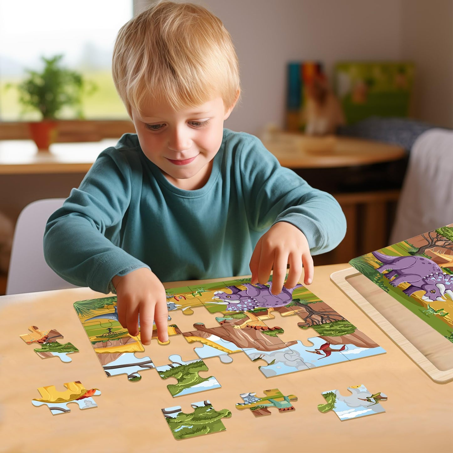 Puzzles For Kids Ages 4-6, 24 Pieces Woodens Puzzle For Toddlers Ages 3 4 5 6 Year Olds Kids Puzzles Children Puzzle For Boys An