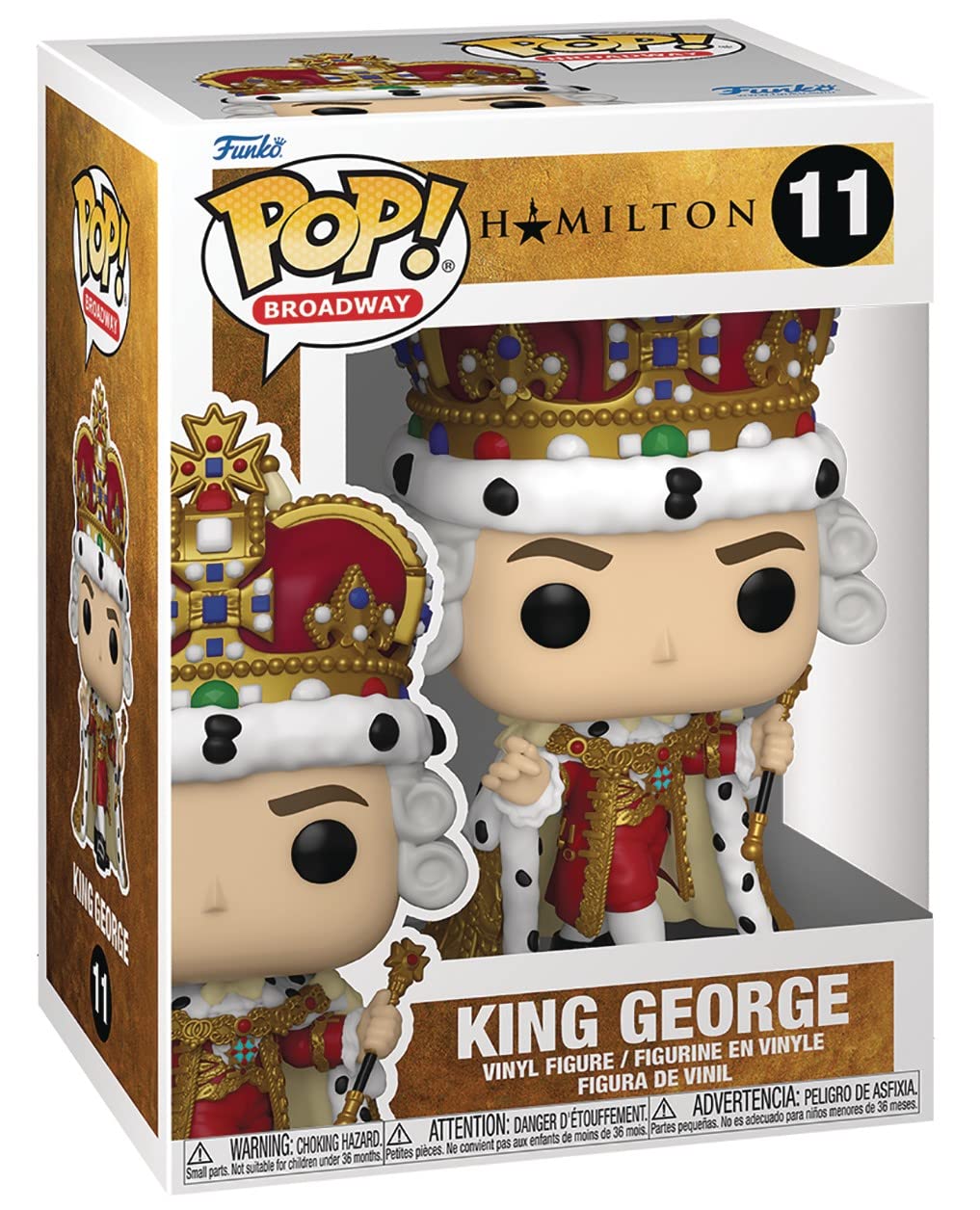 Funko POP Broadway Hamilton King George Vinyl Figure 3.75" Multicolor with Box Protector Case
