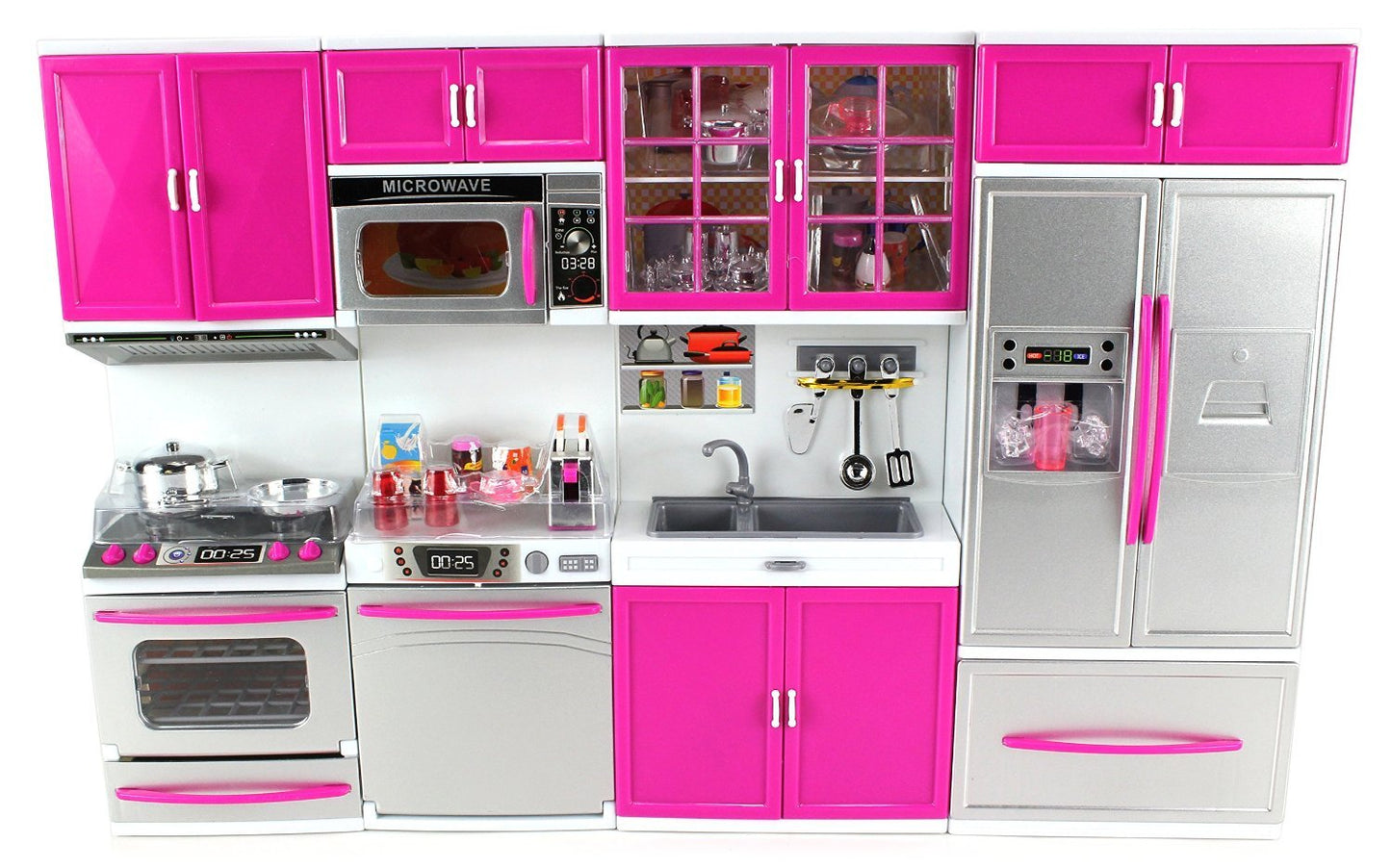 Doll Playsets My Modern Kitchen 32 Full Deluxe Kit with Lights and Sounds, 21 x 13.8 x 4 -Inches.