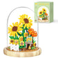 Oltlyunh Flowers Bouquet Building Blocks Set,Mini Bricks Artificial Flower Set,Diy Sunflower Botanical Collection,Bonsai Tree Fr