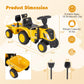 Costzon Kids Ride-On Tractor, 2-in-1 Push Car with Detachable Trailer, Yellow & Black, Large, Polypropylene, No Power